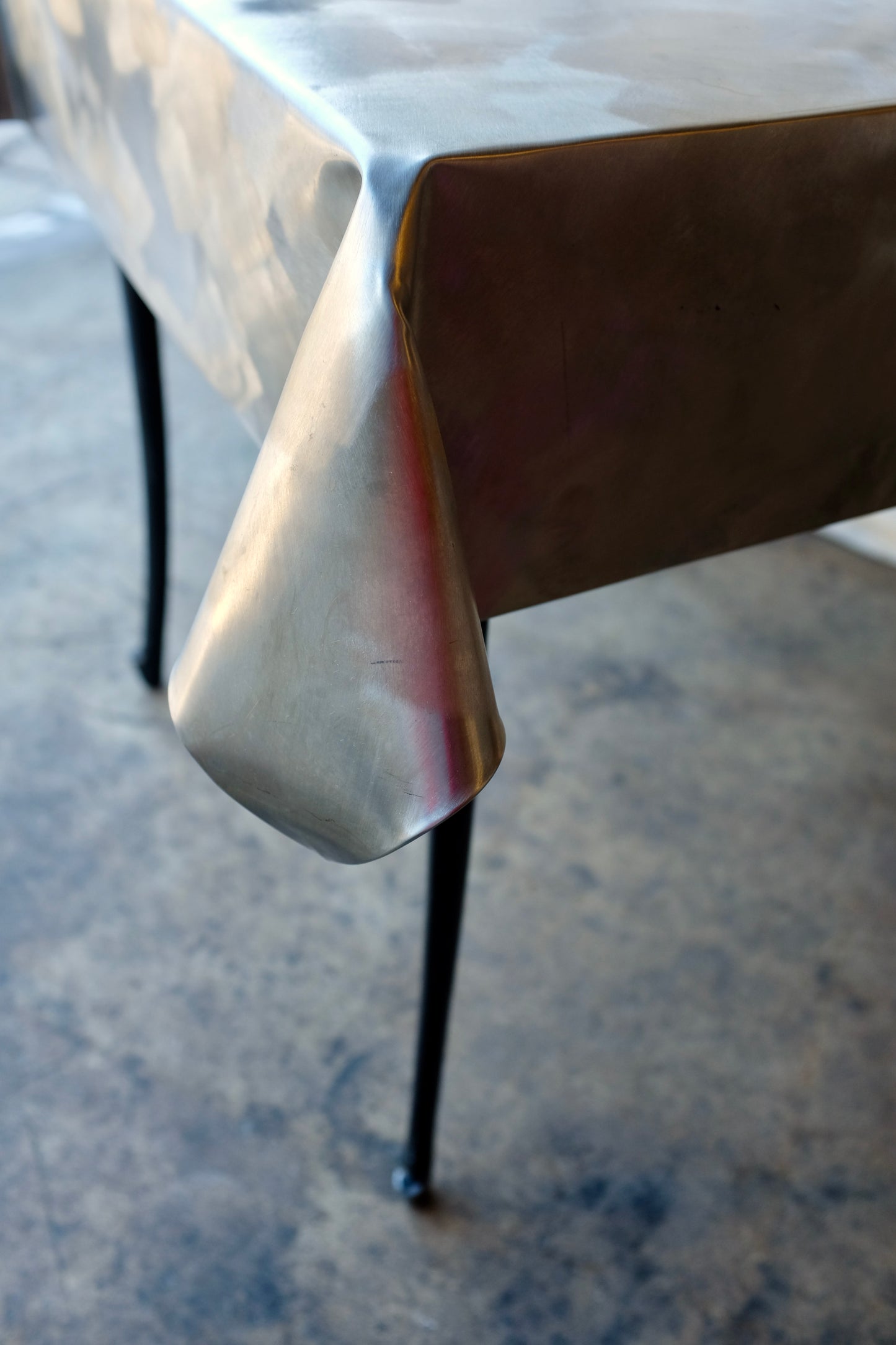 Curtis Jeré Stainless Trompe L'oeil Draped Table