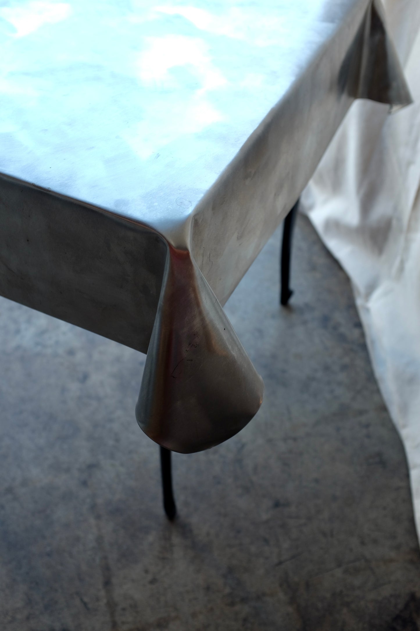 Curtis Jeré Stainless Trompe L'oeil Draped Table