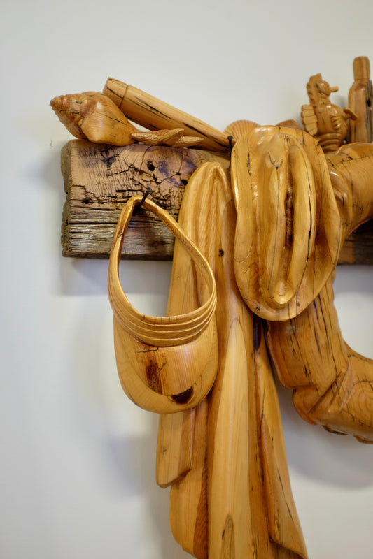 Inflatable, Wood Carved Sculpture, Silvia Davis, 2004