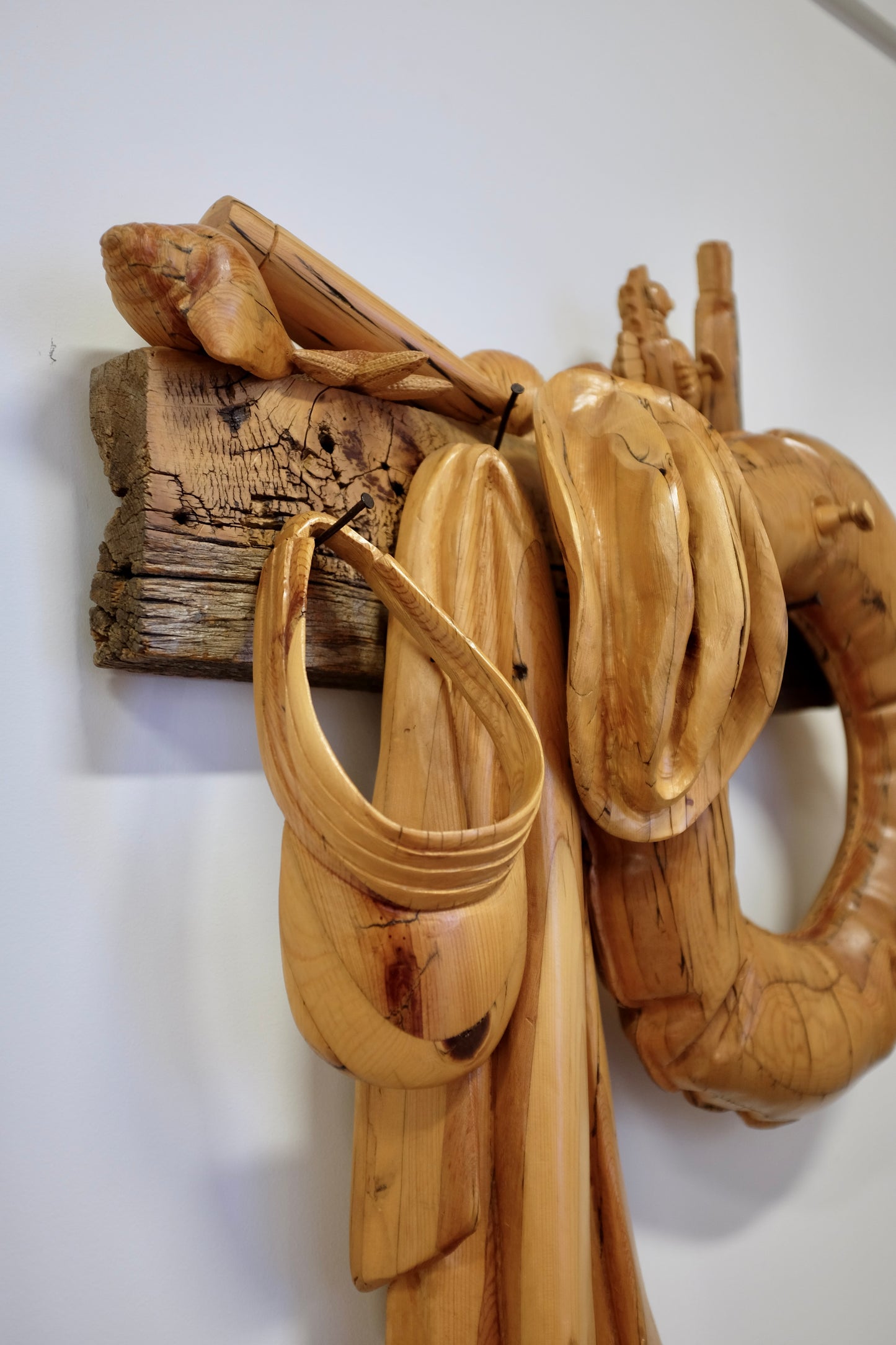 Inflatable, Wood Carved Sculpture, Silvia Davis, 2004