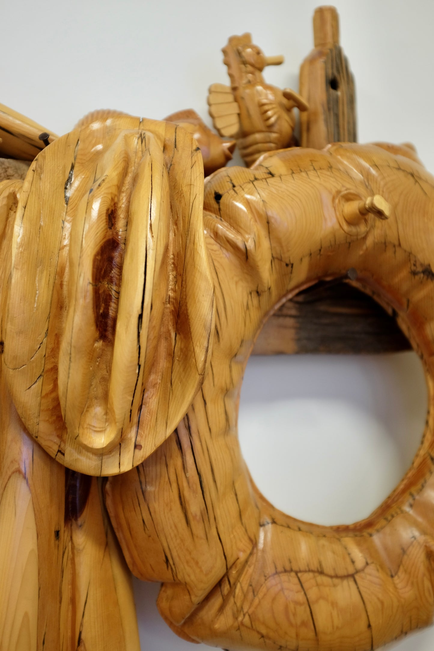 Inflatable, Wood Carved Sculpture, Silvia Davis, 2004