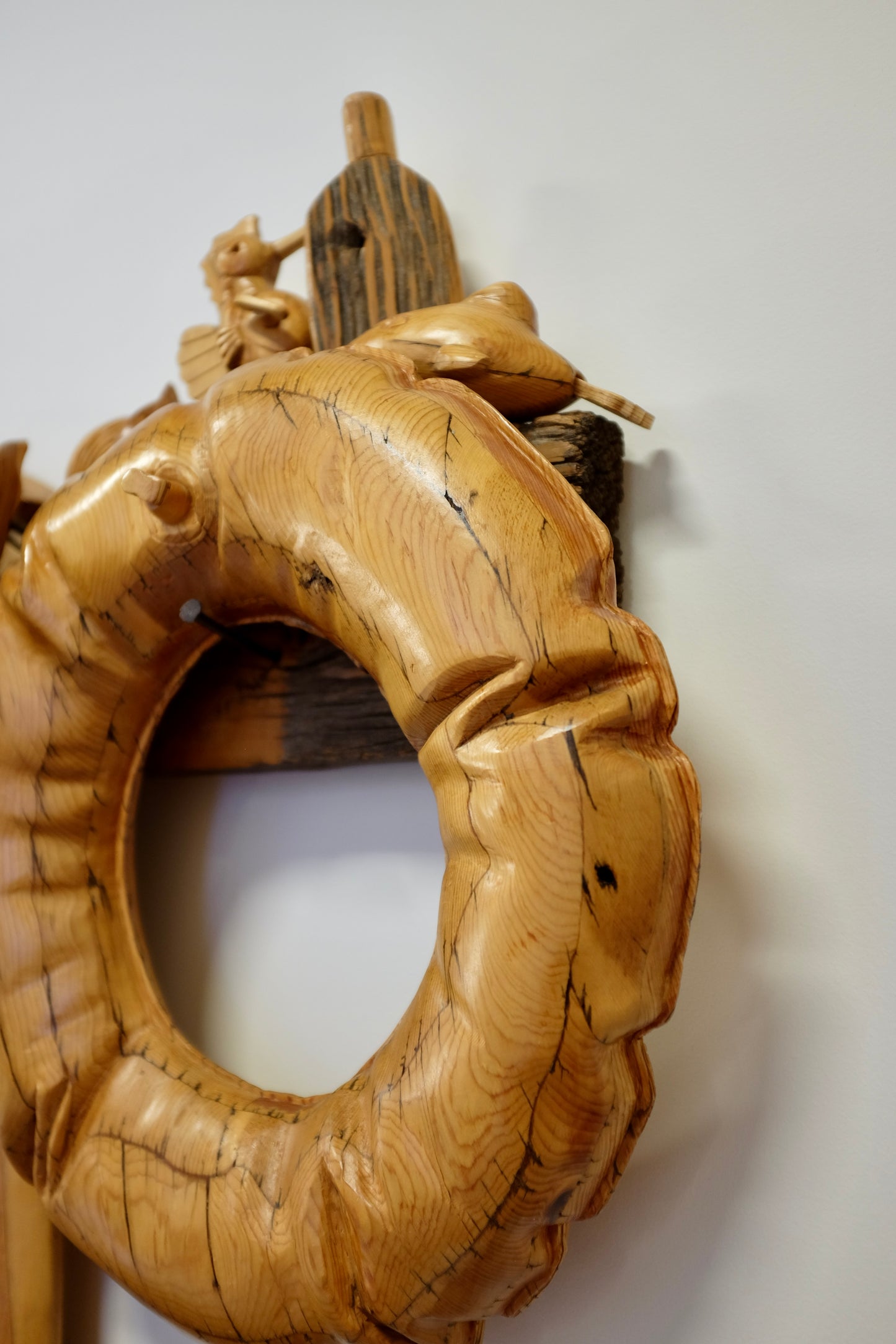 Inflatable, Wood Carved Sculpture, Silvia Davis, 2004