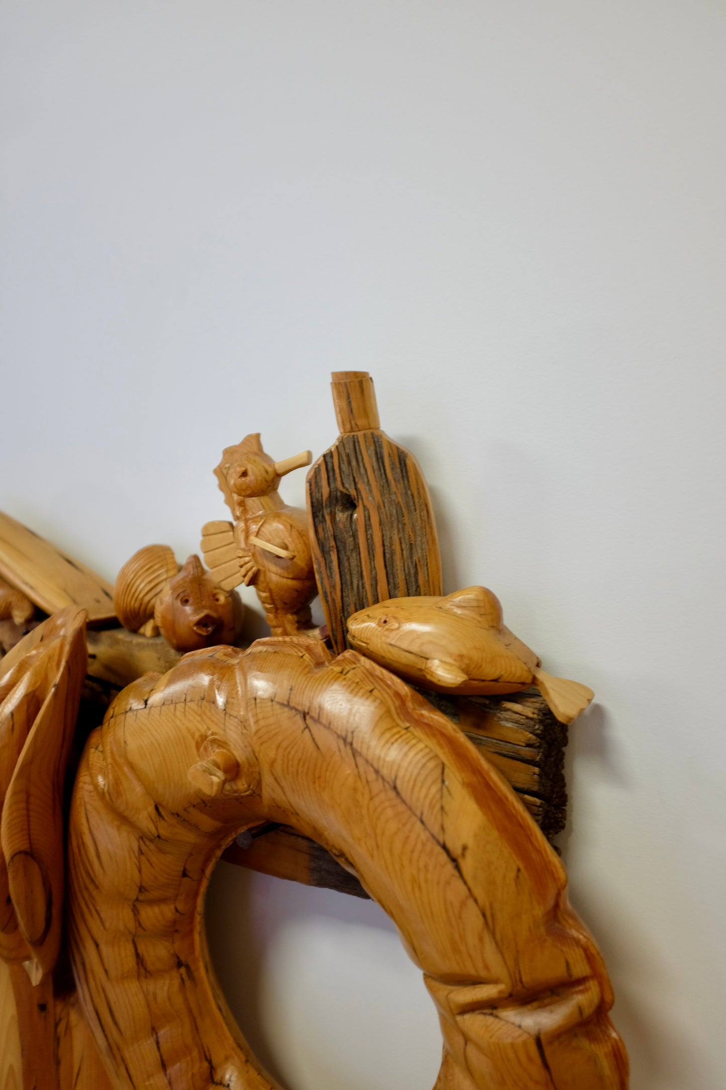 Inflatable, Wood Carved Sculpture, Silvia Davis, 2004