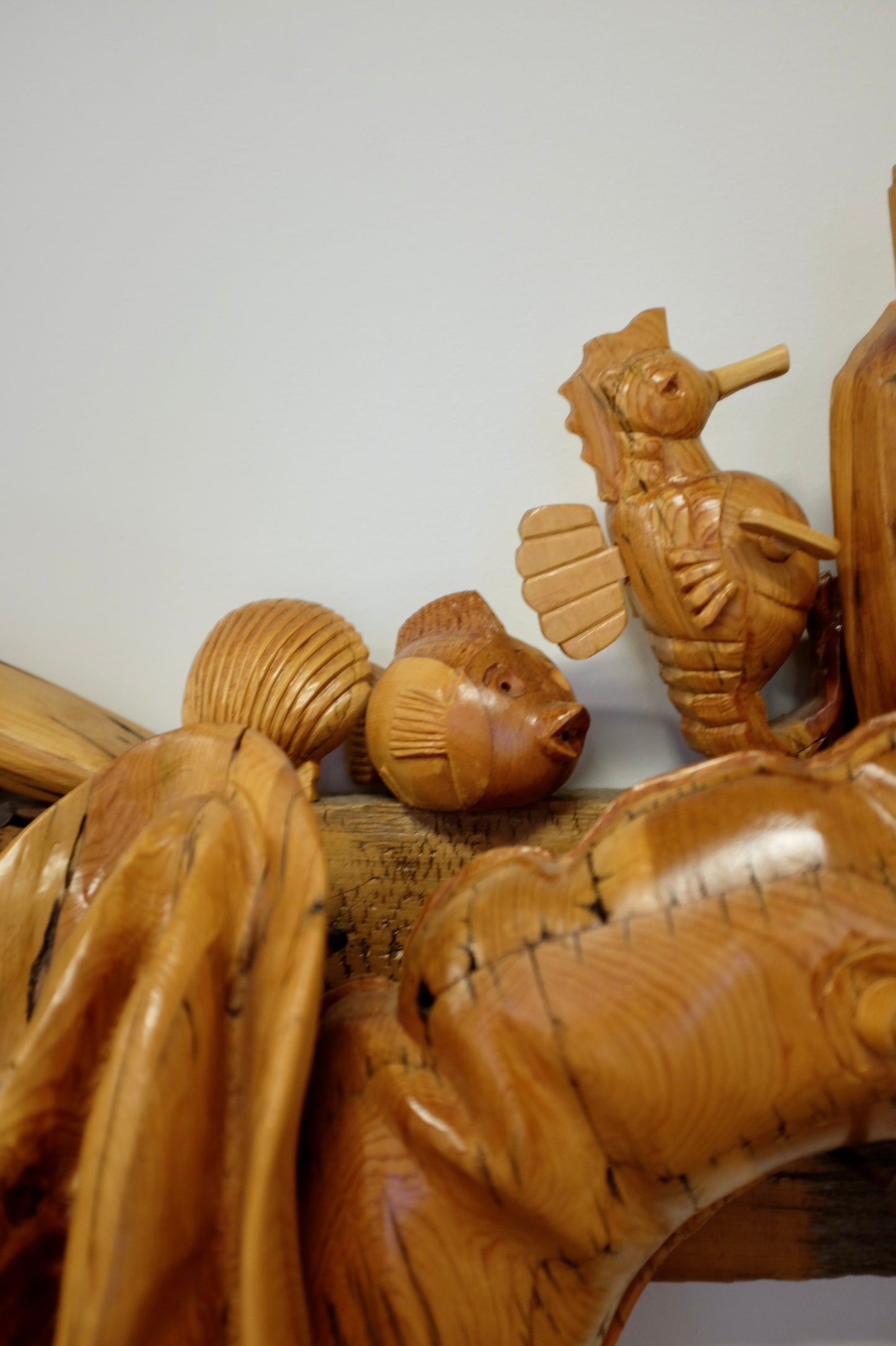Inflatable, Wood Carved Sculpture, Silvia Davis, 2004
