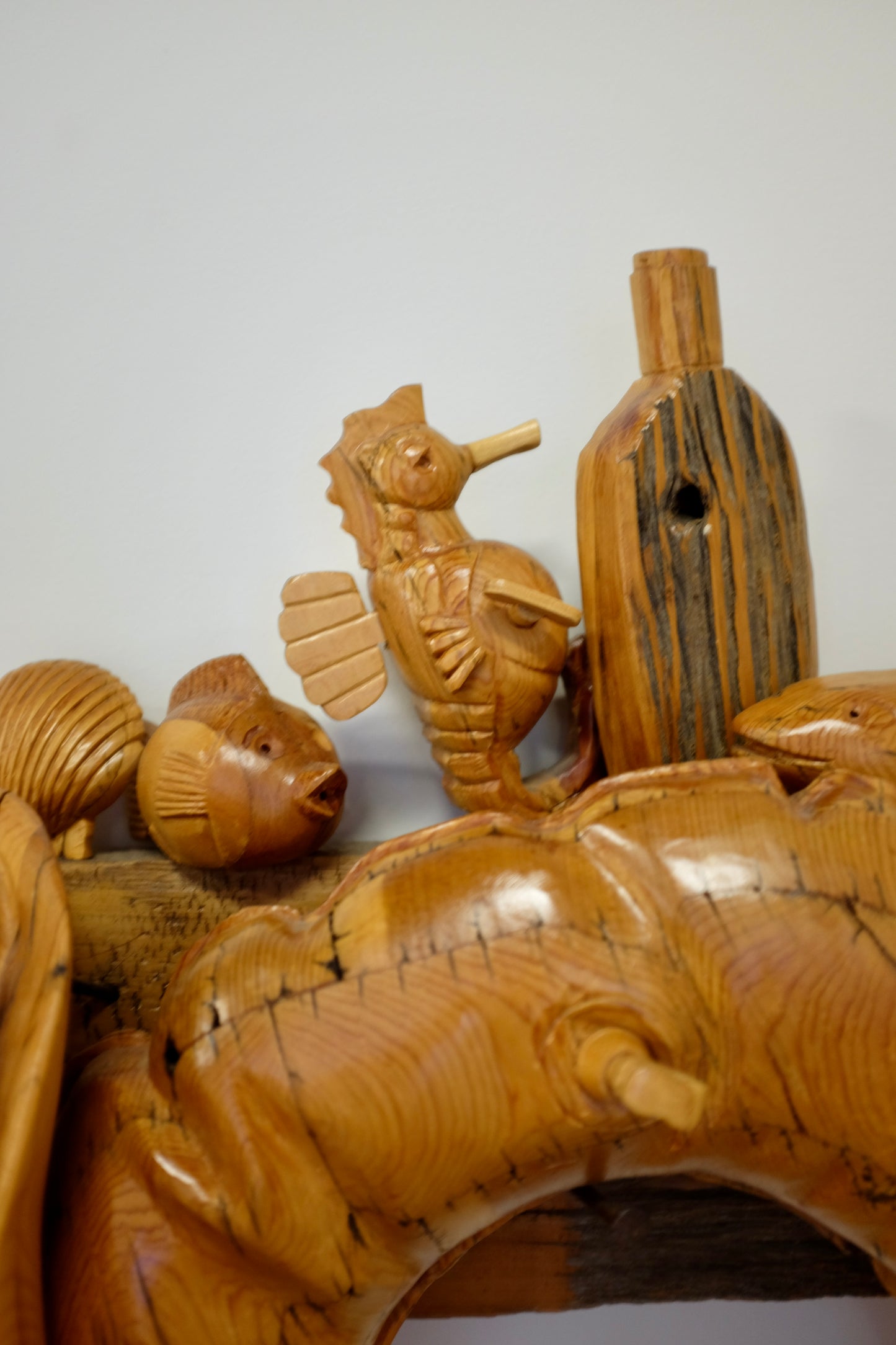 Inflatable, Wood Carved Sculpture, Silvia Davis, 2004