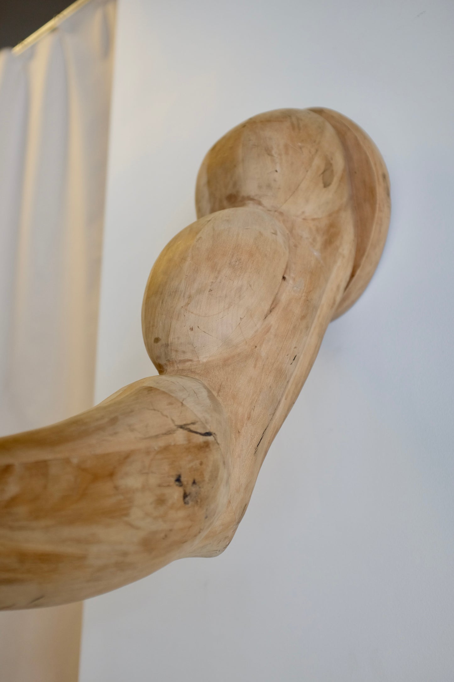 Very Muscular Carved Arm Sconces, Pair