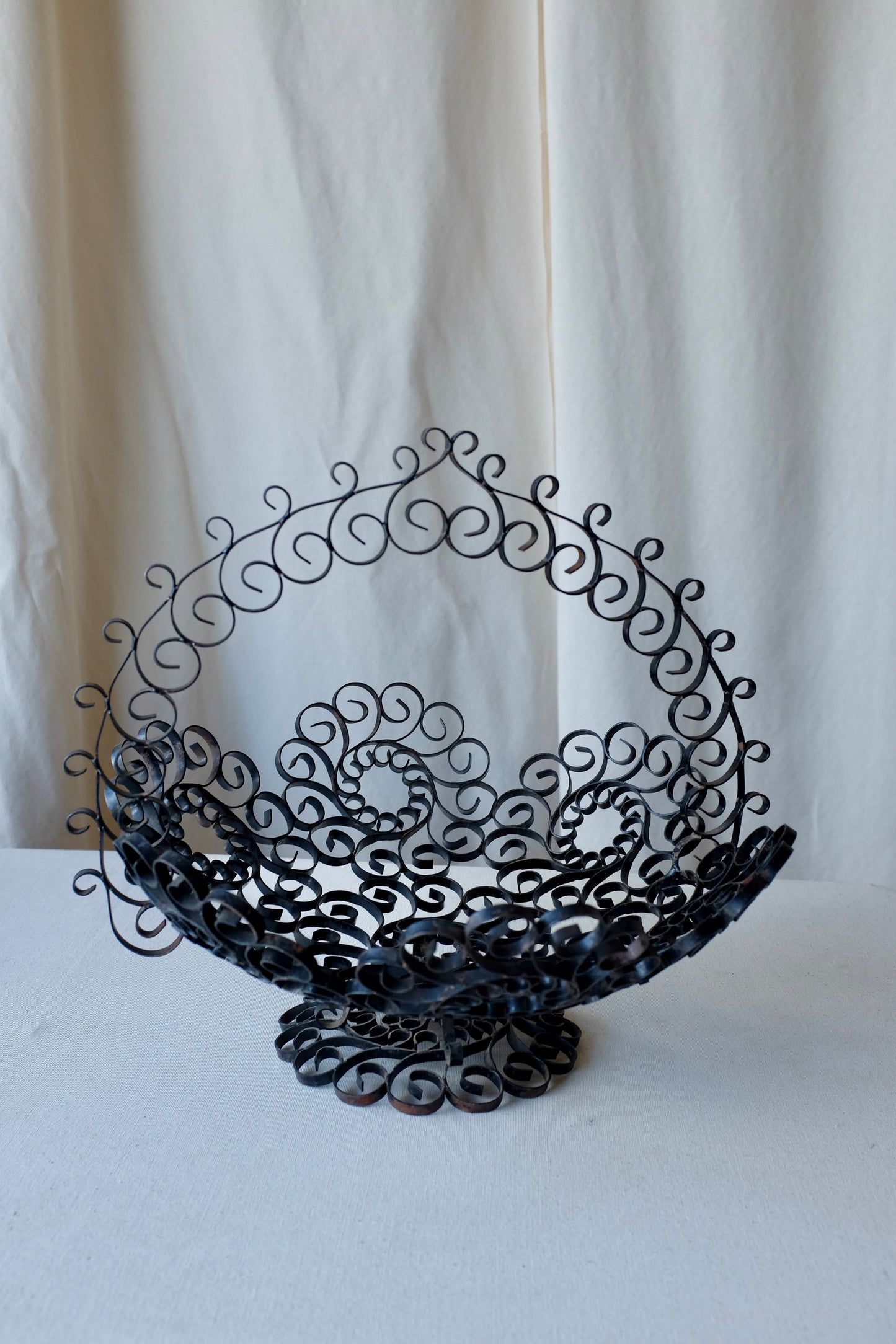 Curly Wrought Iron Centerpiece Basket