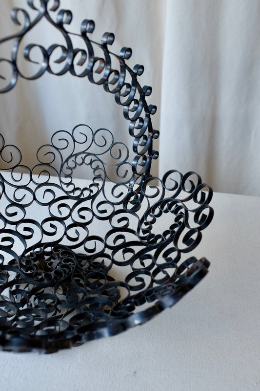 Curly Wrought Iron Centerpiece Basket
