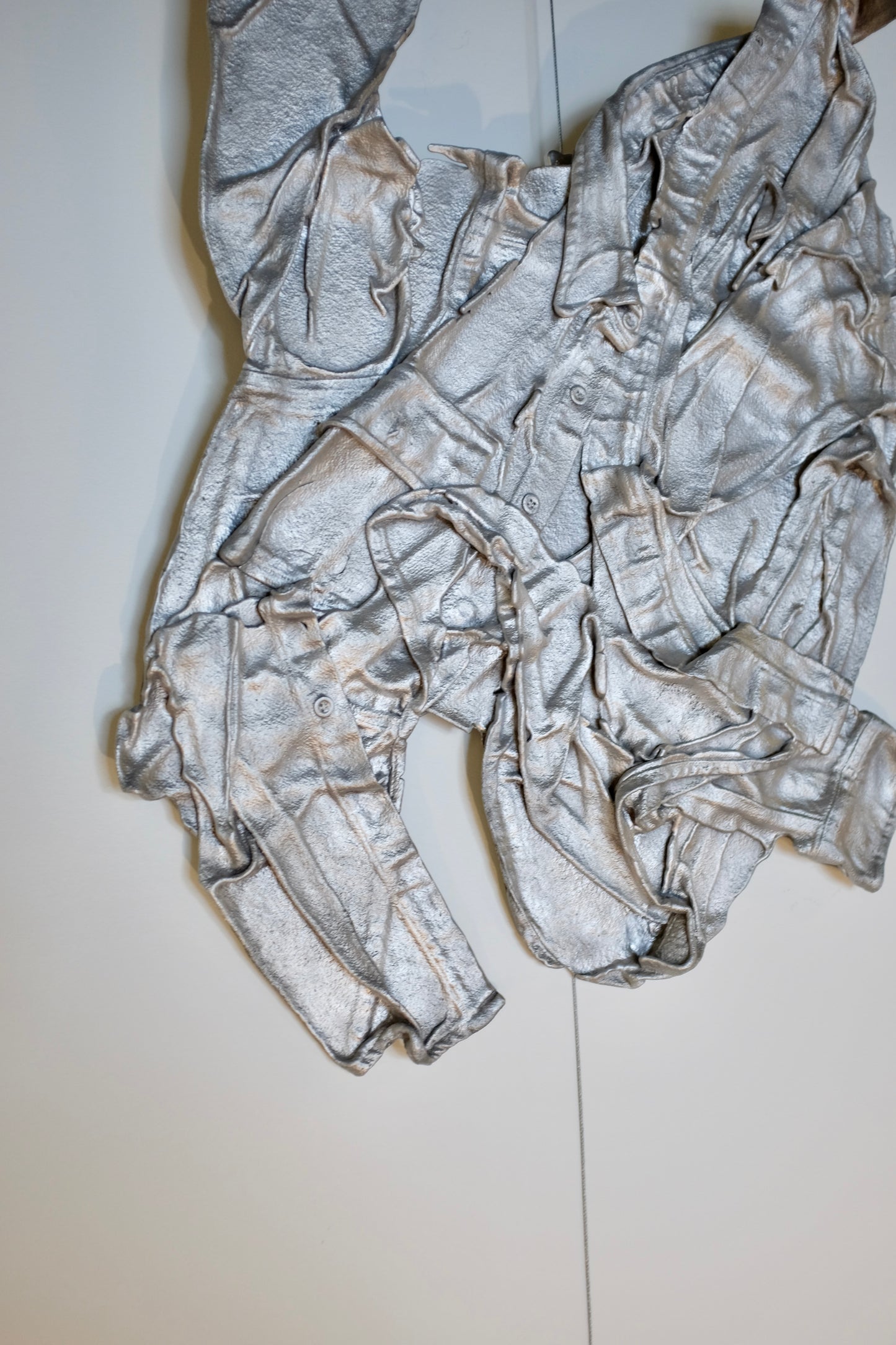 Cast Aluminum Shirt sculpture, AK Burns, "Discard (work shirt)", 2013