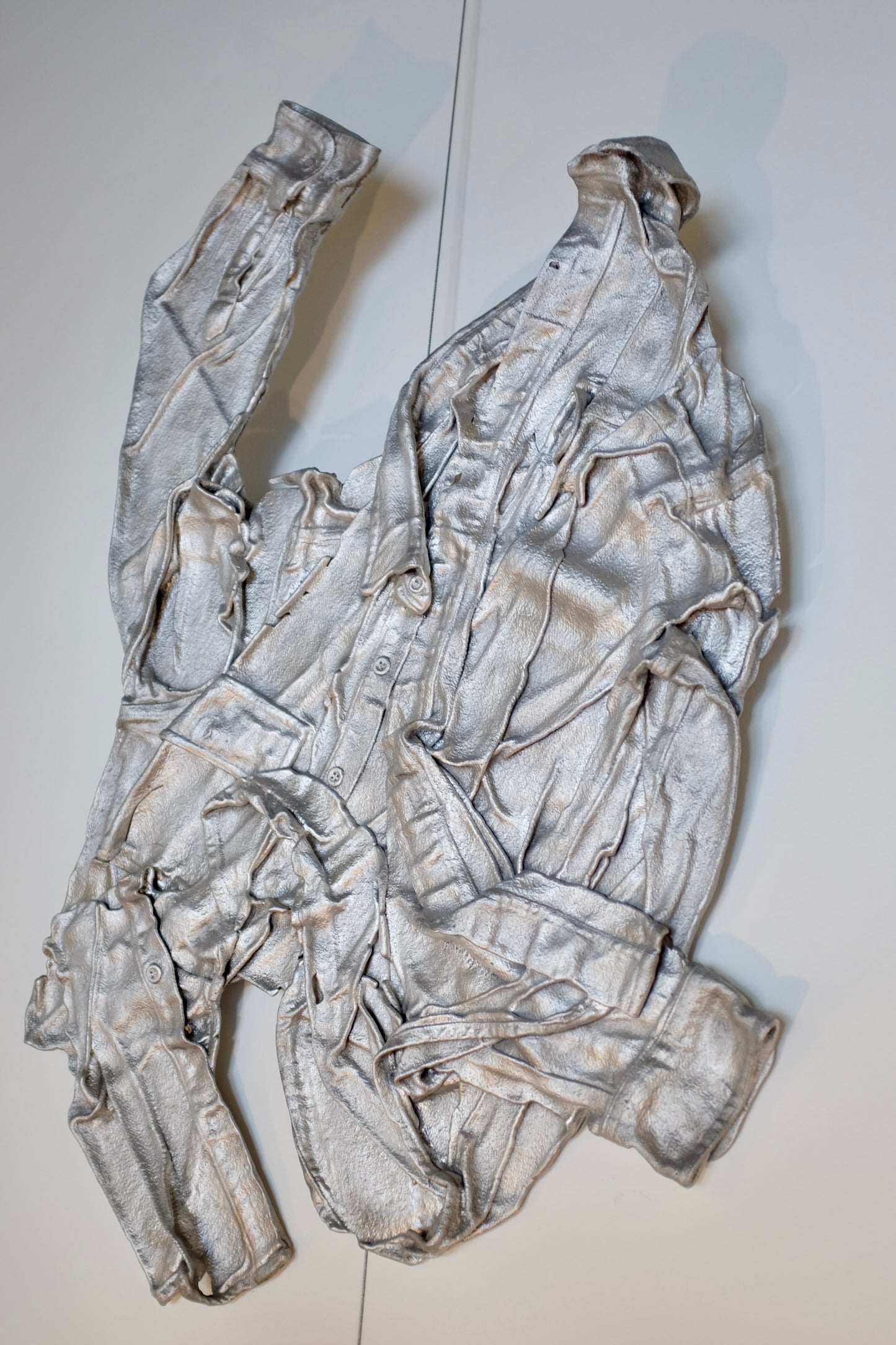 Cast Aluminum Shirt sculpture, AK Burns, "Discard (work shirt)", 2013