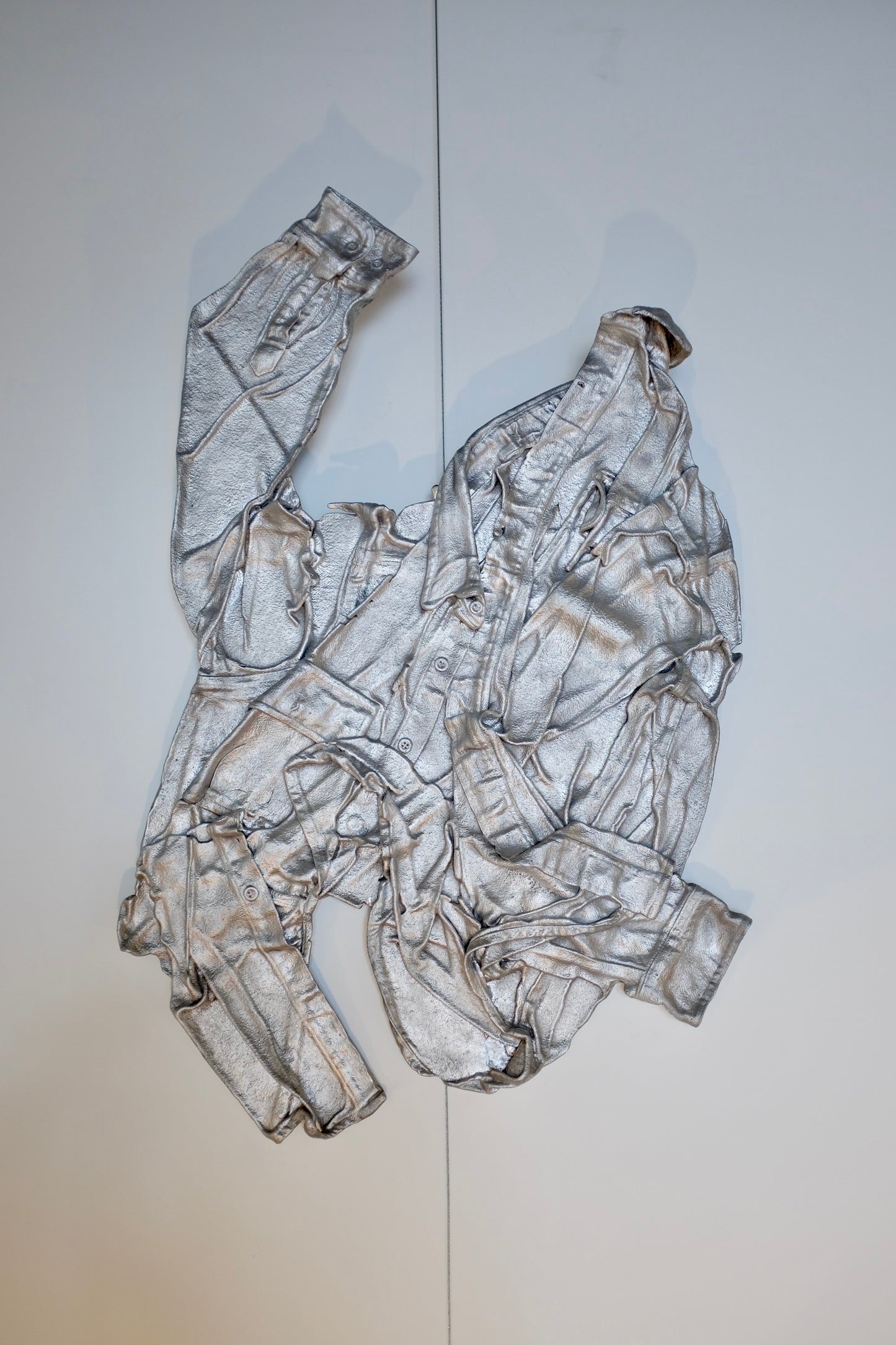 Cast Aluminum Shirt sculpture, AK Burns, "Discard (work shirt)", 2013