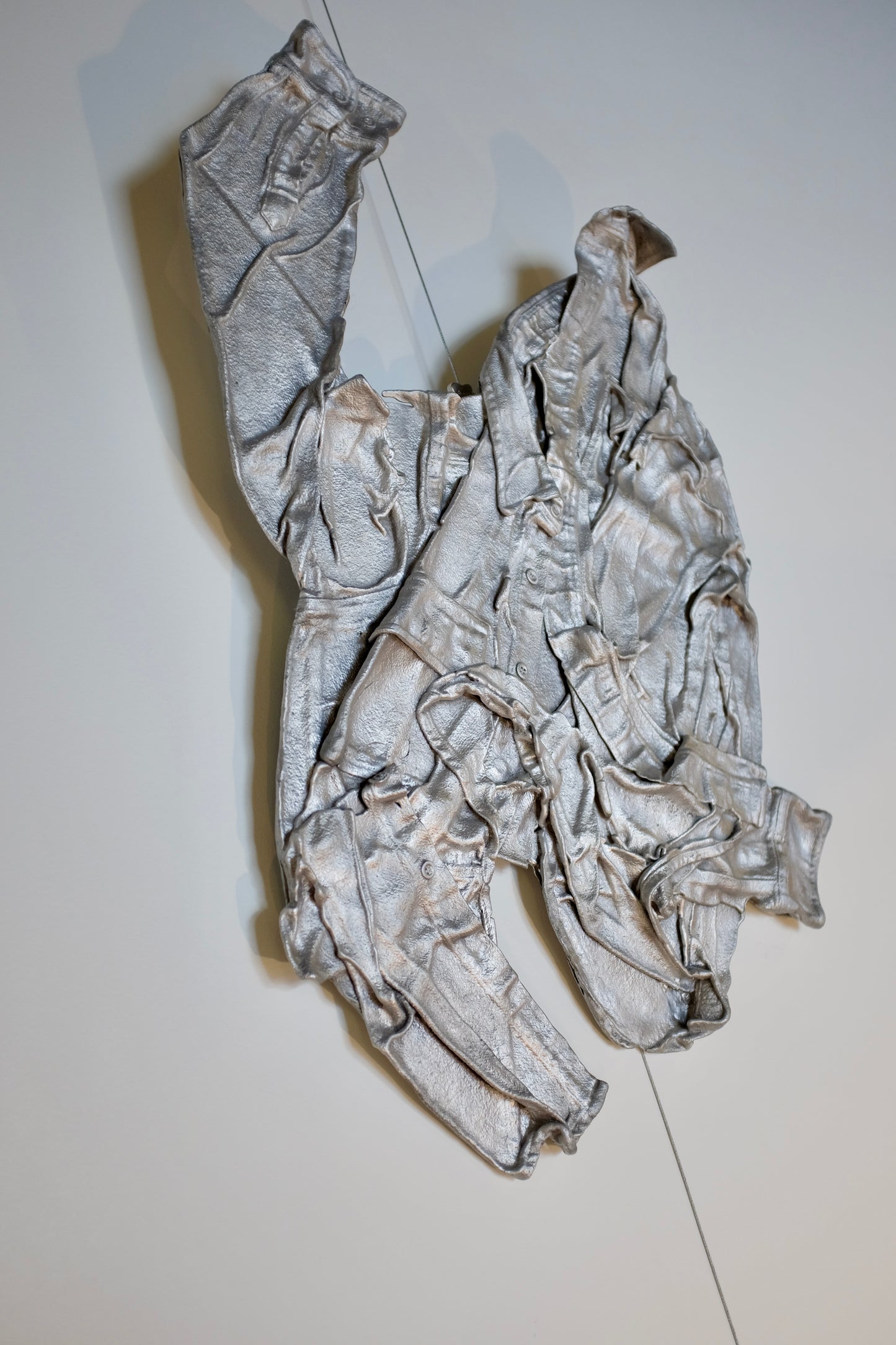Cast Aluminum Shirt sculpture, AK Burns, "Discard (work shirt)", 2013