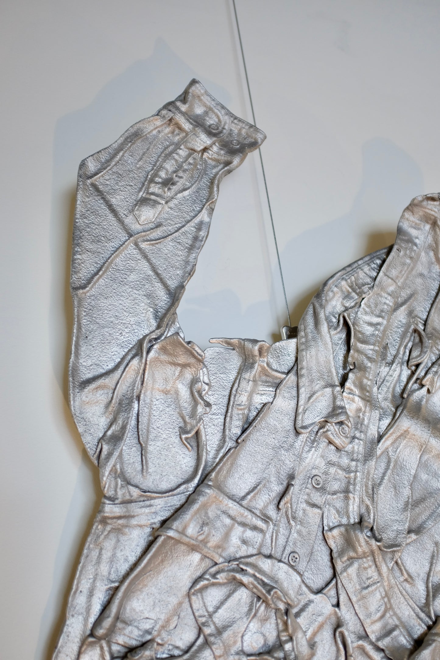 Cast Aluminum Shirt sculpture, AK Burns, "Discard (work shirt)", 2013