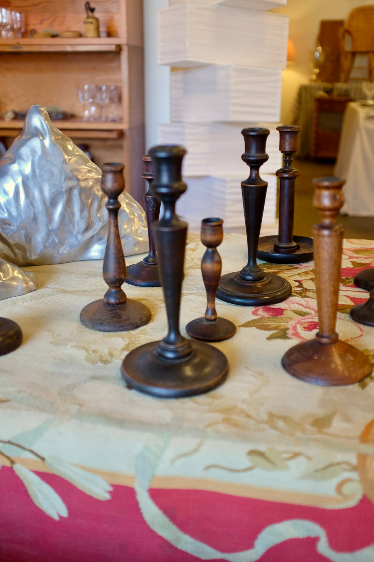Turned Wood Candlesticks