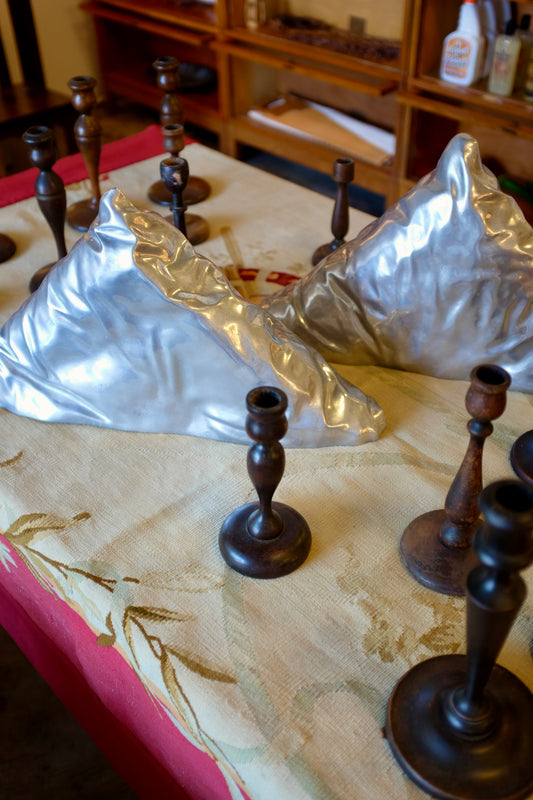 Turned Wood Candlesticks