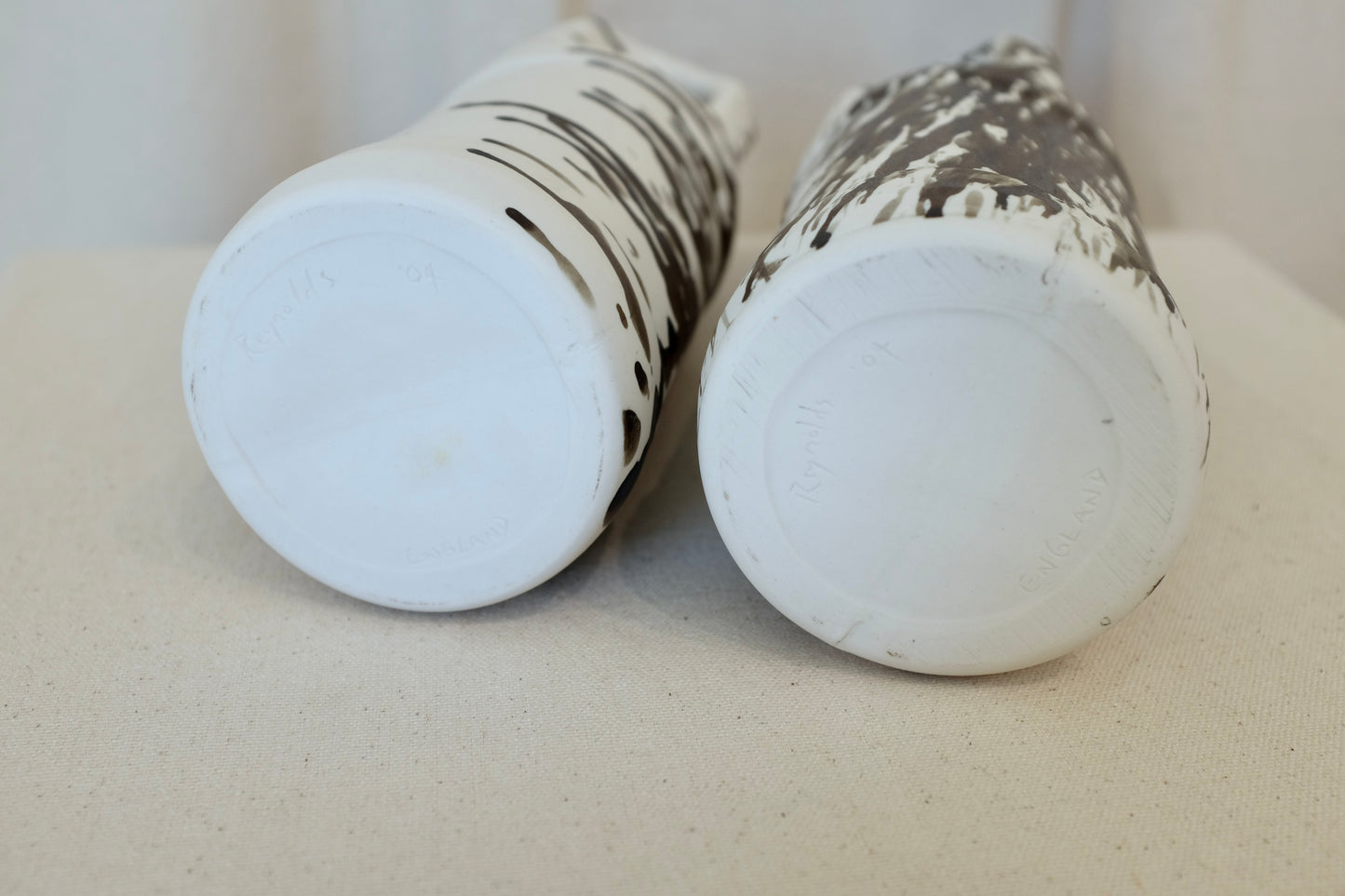 Ceramic Jugs, Signed Reynolds '04 England
