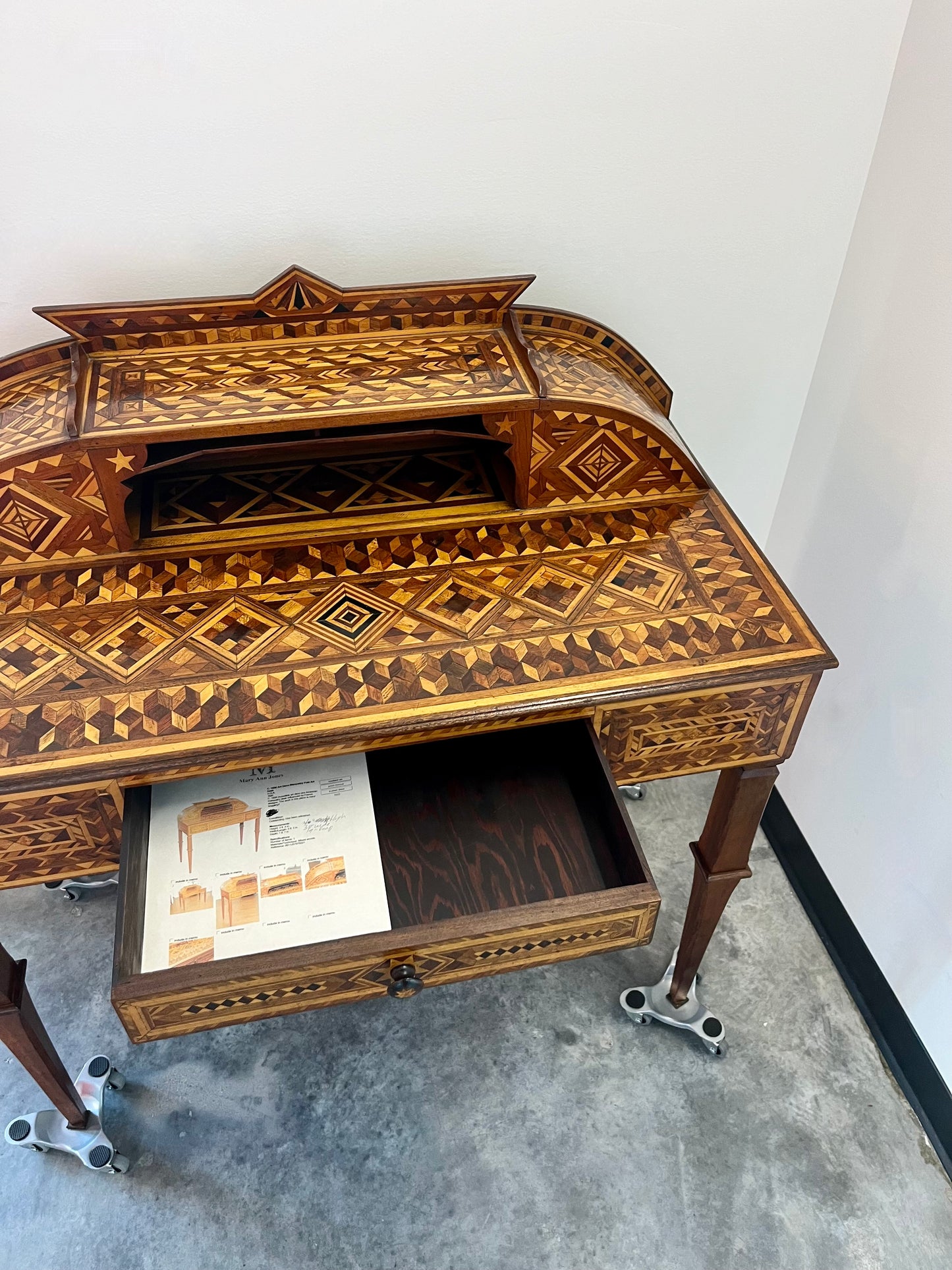 Ornate Marquetry Desk, 1930s
