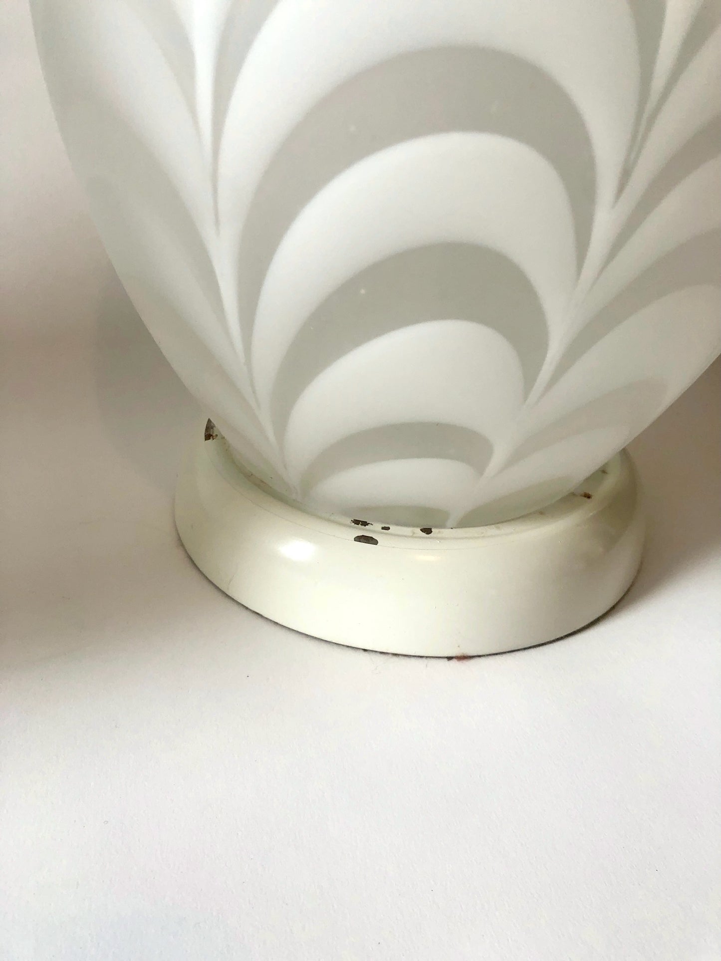 Feathered Glass Vetri Egg Lamps, Pair Available