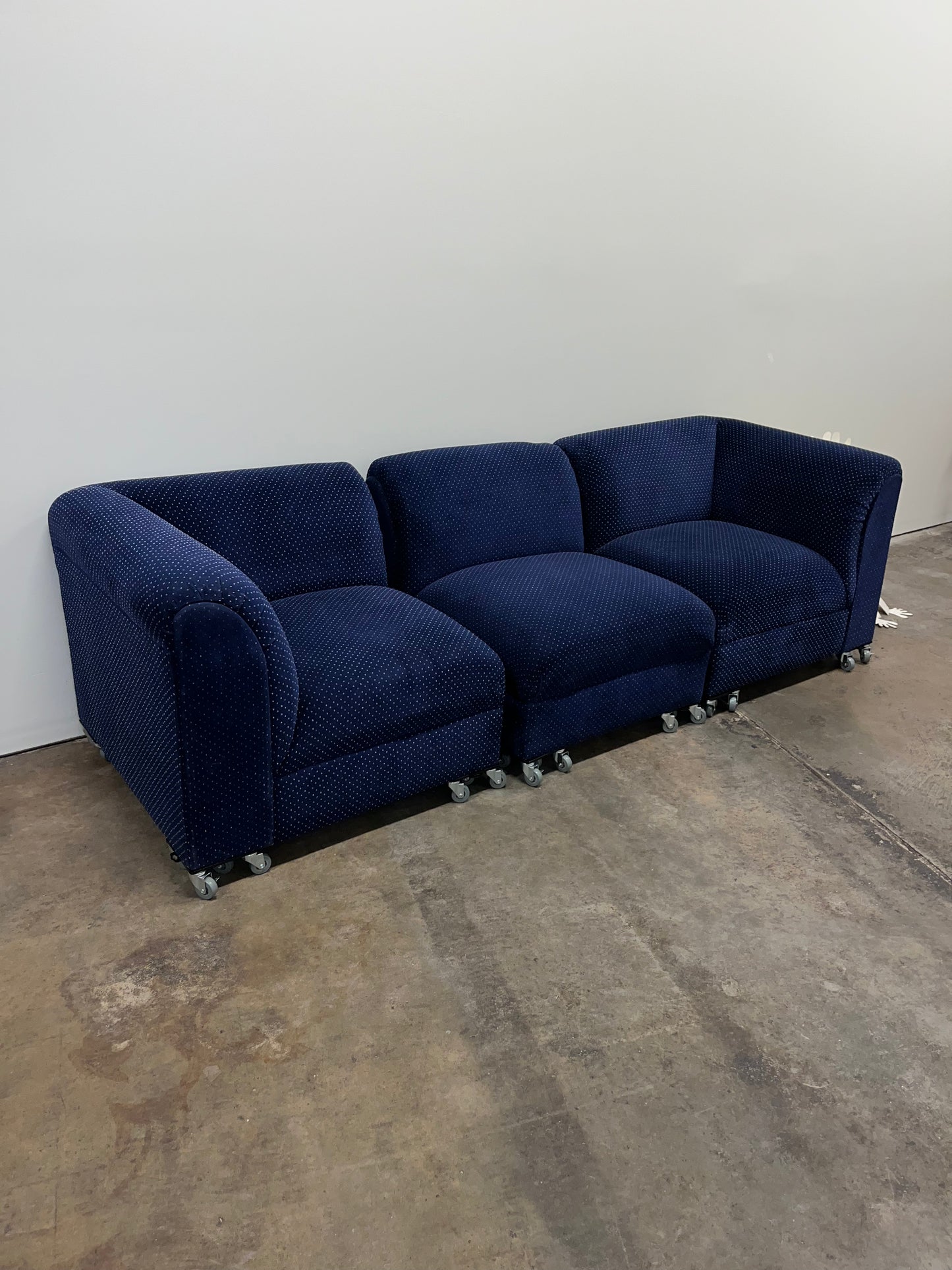 Plump Blue Sectional Sofa