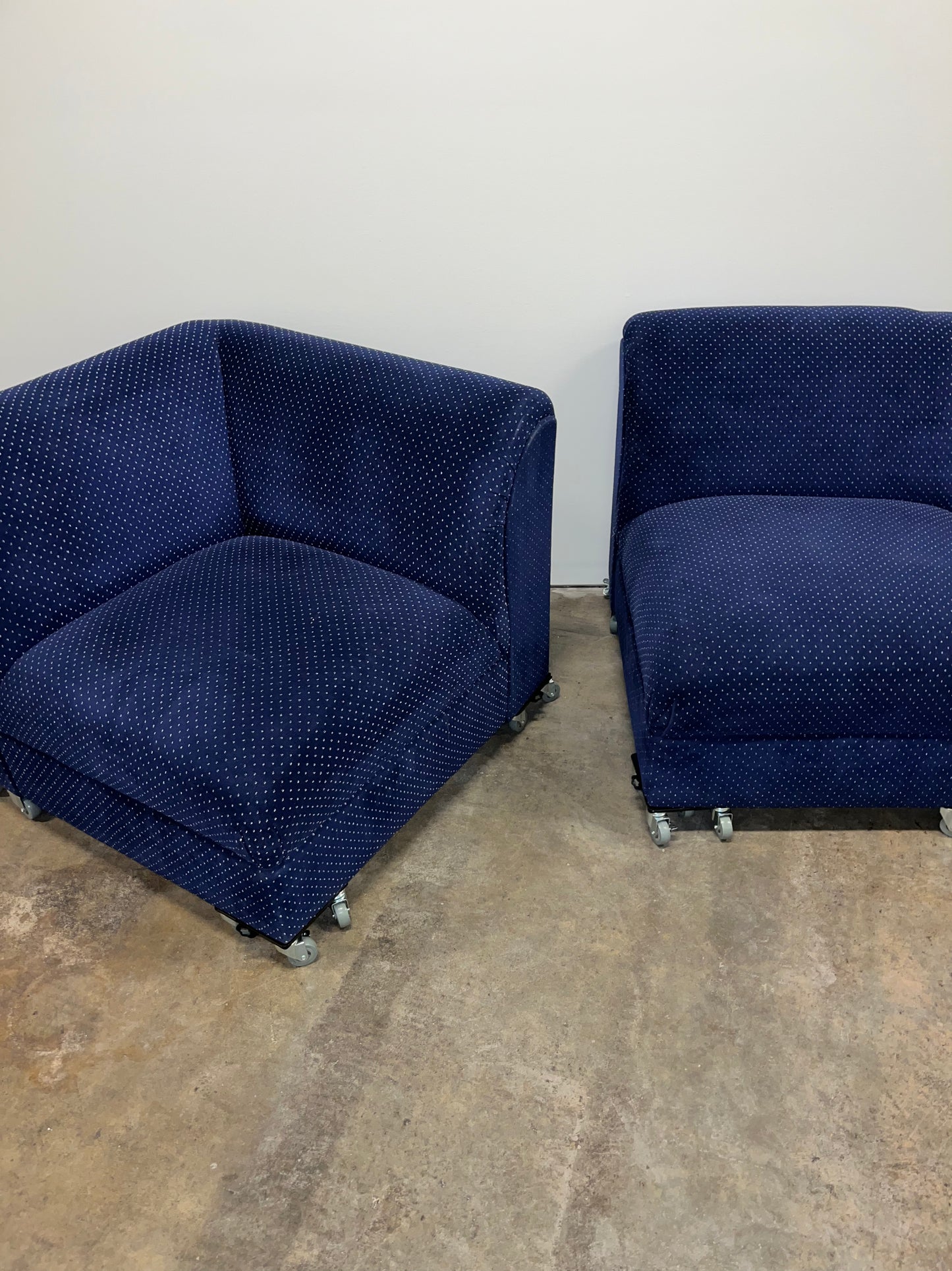 Plump Blue Sectional Sofa