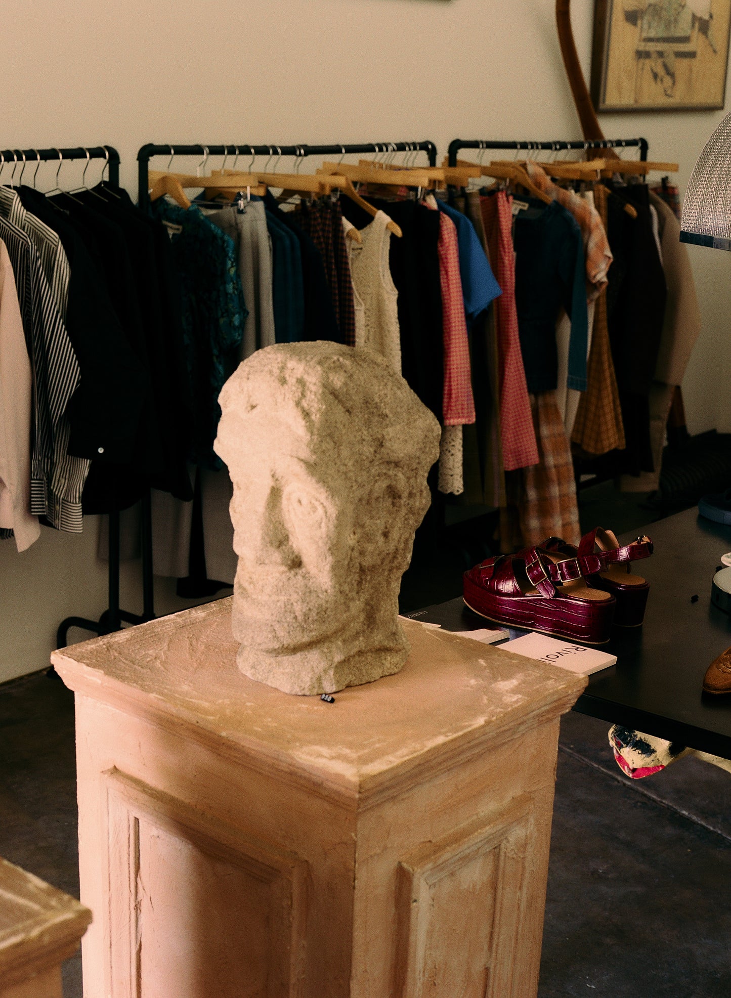 Faux Terracotta Pedestal, Pair Available