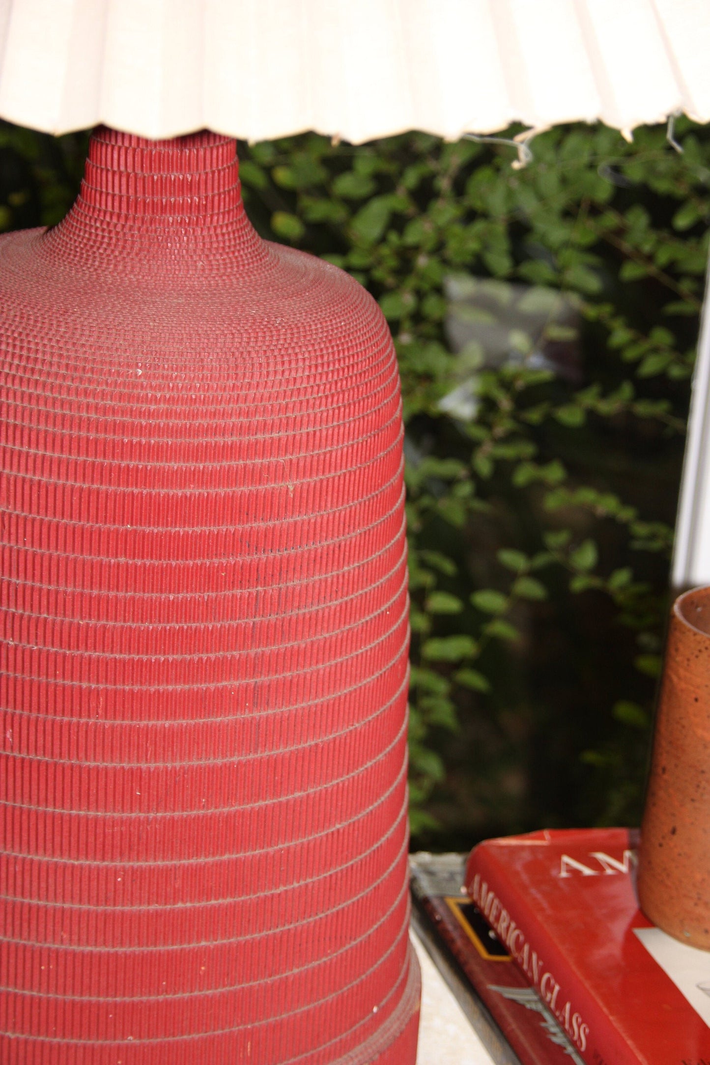 Red Cardboard Lamp, style of Gregory Van Pelt