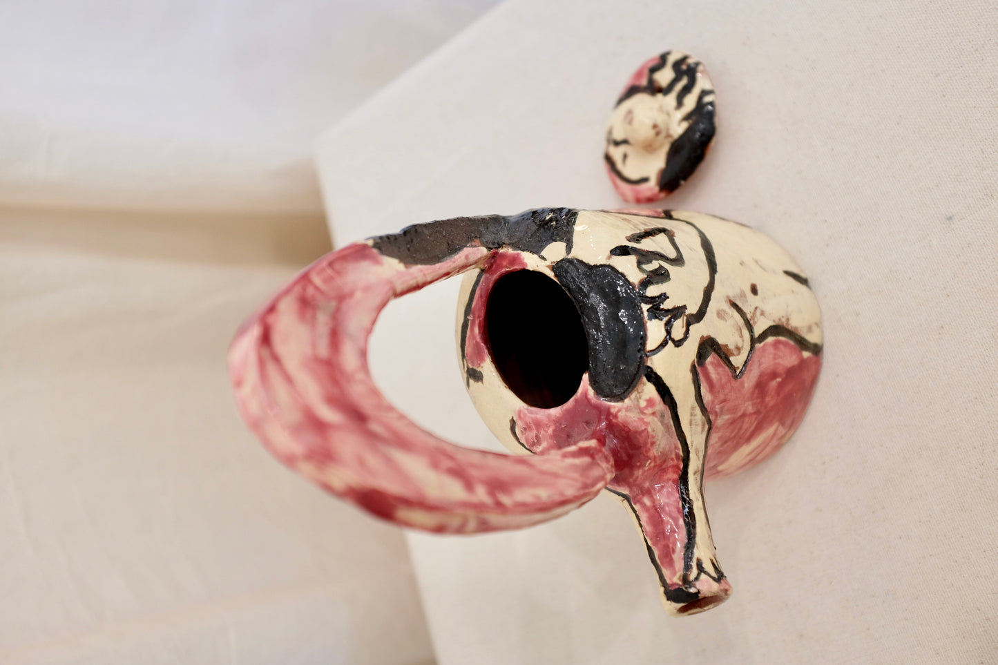 Art Pottery Teapot, Painted Lady