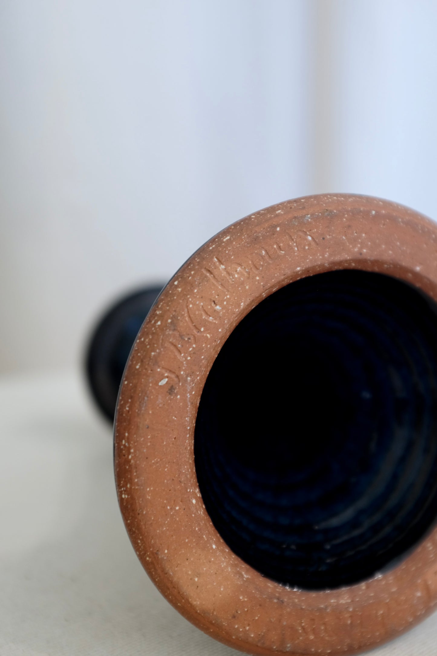 Deep Blue Ceramic Candlesticks Pair, North Carolina