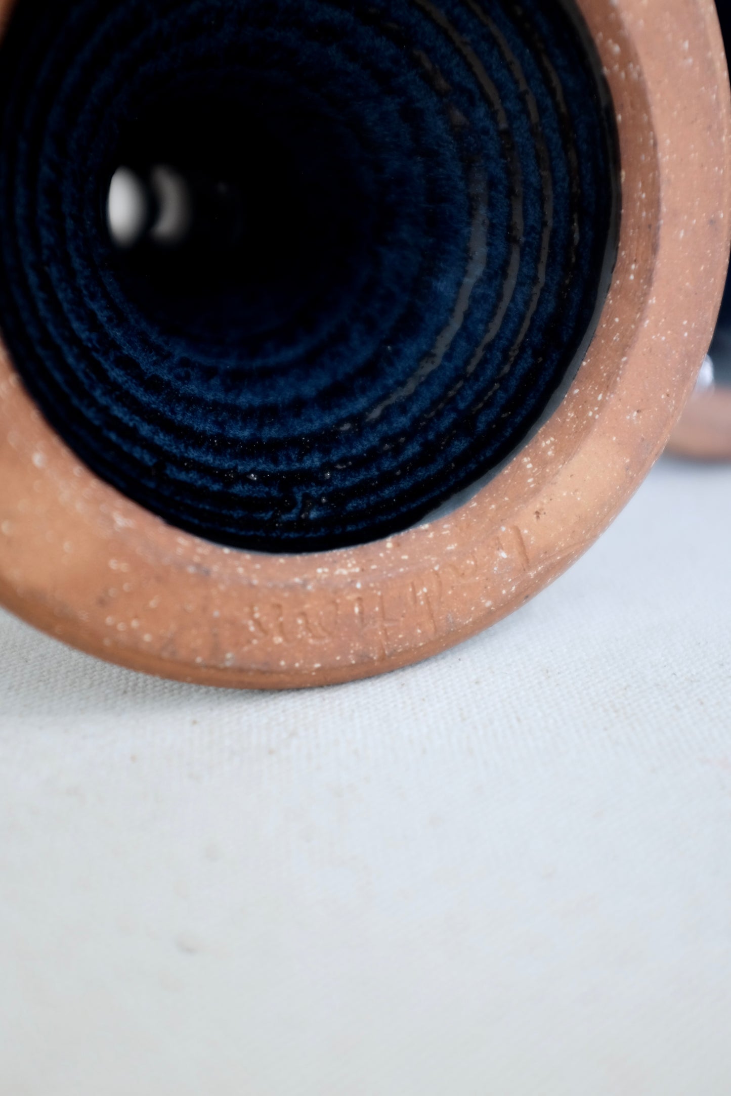 Deep Blue Ceramic Candlesticks Pair, North Carolina