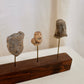 5 Latin American Effigy Heads on Wood Stand