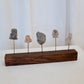 5 Latin American Effigy Heads on Wood Stand