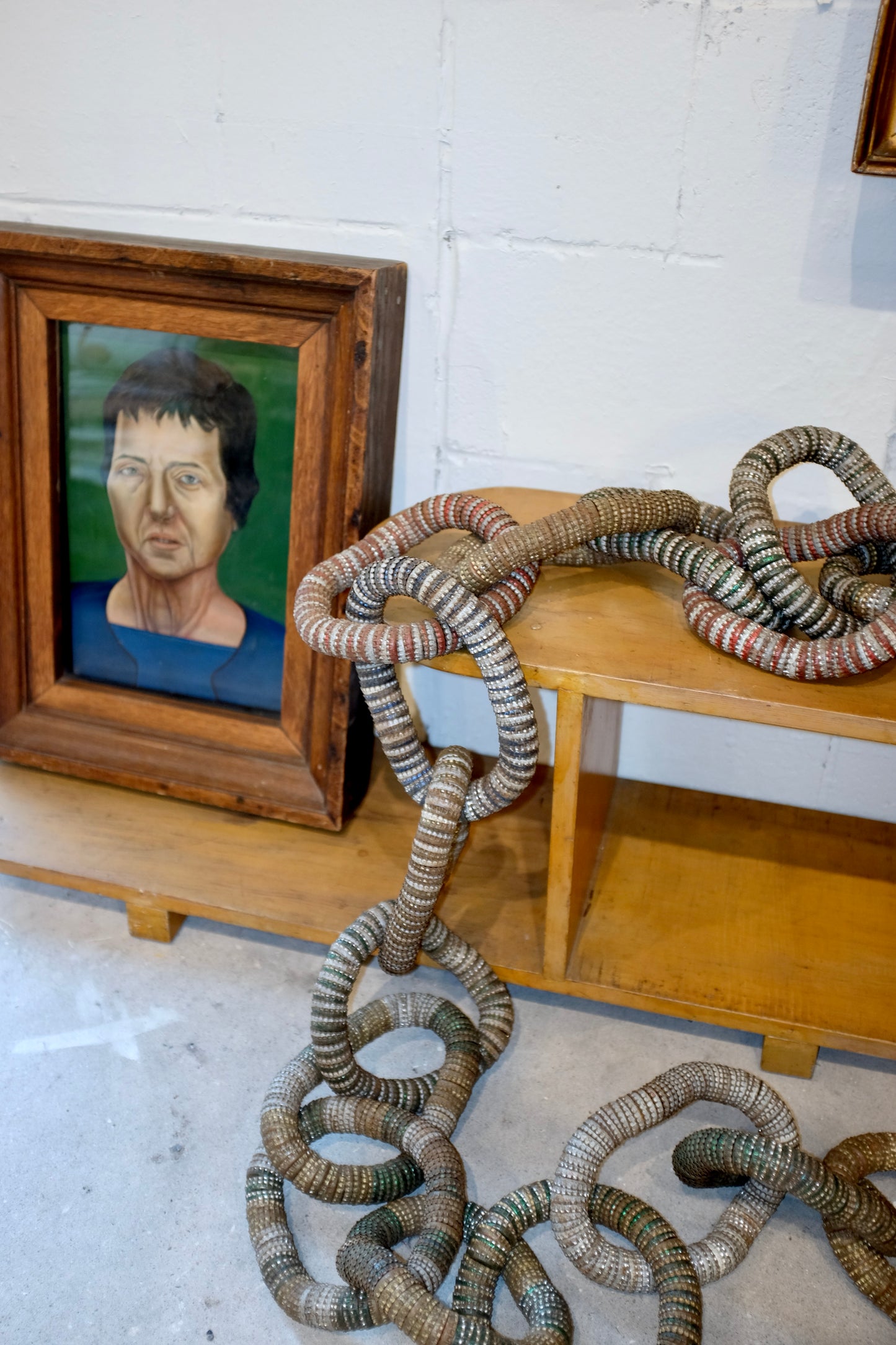 Stepped Pine Shelf with Curved Ends