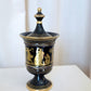 Greek Gilt Blue Porcelain Lidded Urn, Sphathas Karamik