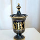 Greek Gilt Blue Porcelain Lidded Urn, Sphathas Karamik