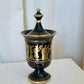 Greek Gilt Blue Porcelain Lidded Urn, Sphathas Karamik