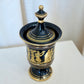 Greek Gilt Blue Porcelain Lidded Urn, Sphathas Karamik