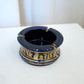 Greek Gilt Blue Porcelain Ashtray, Sphathas Karamik