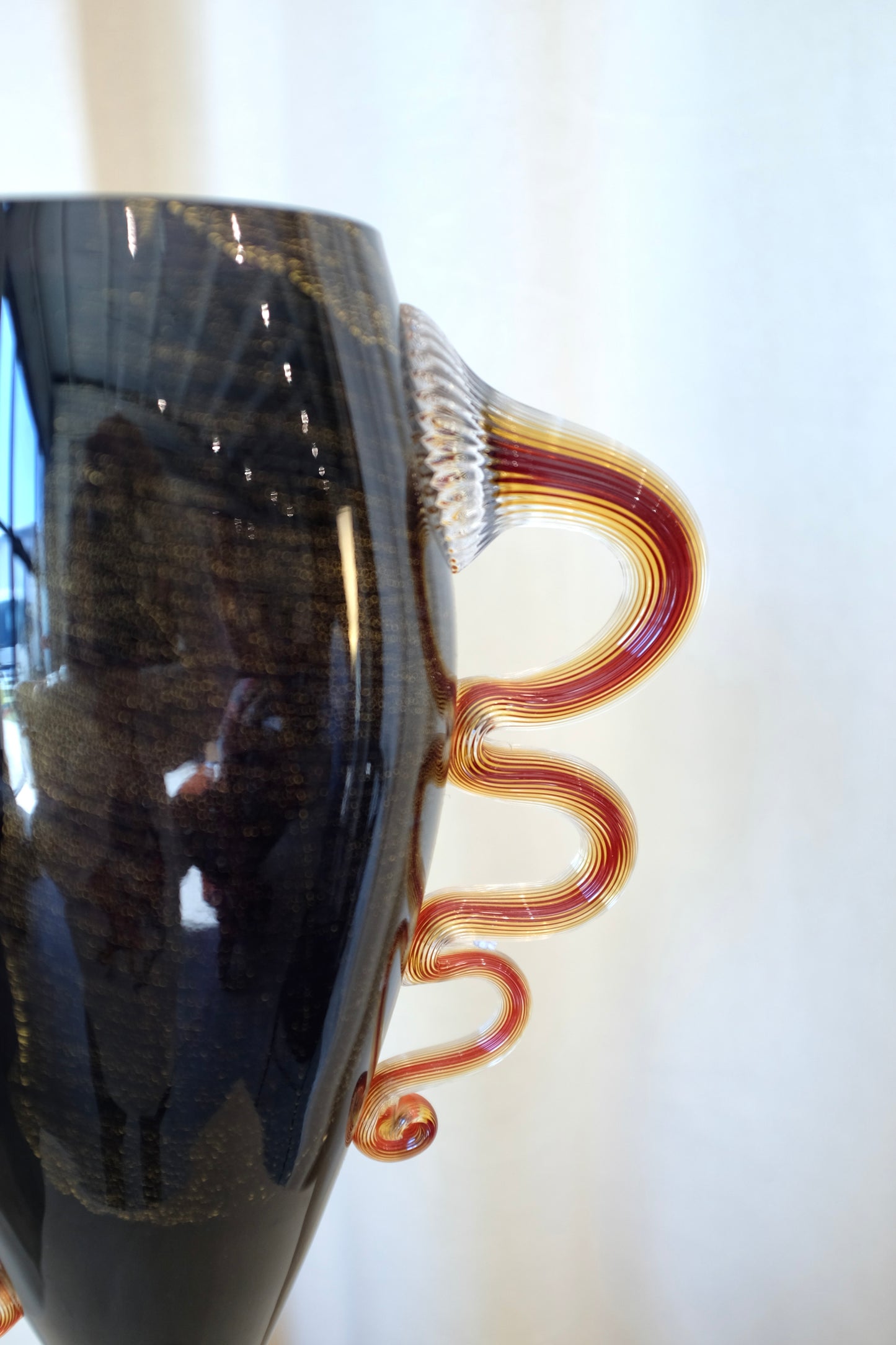 Art Glass Handled Urn, Chip Scarborogh