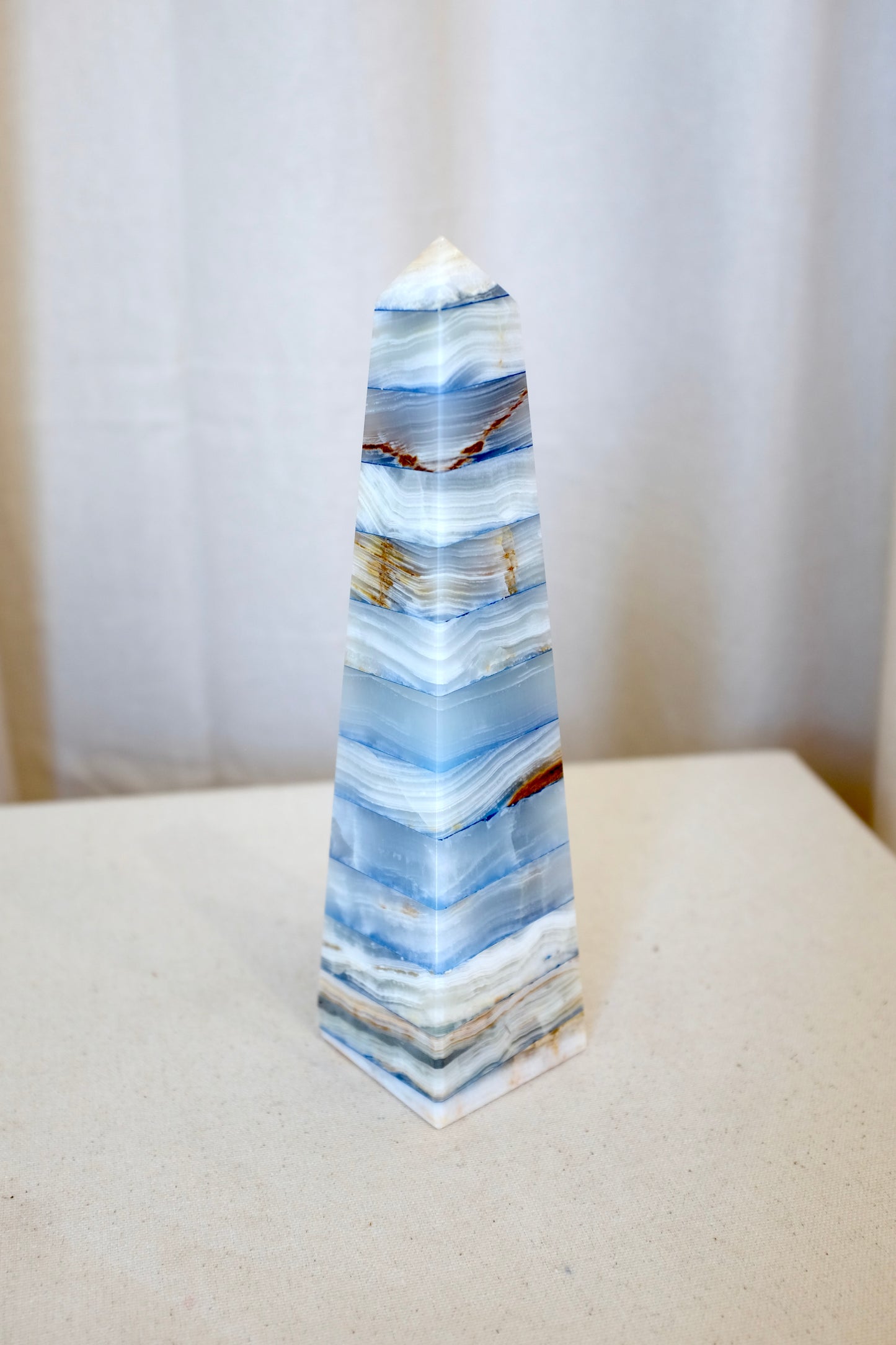 Blue and White Stone Obelisk
