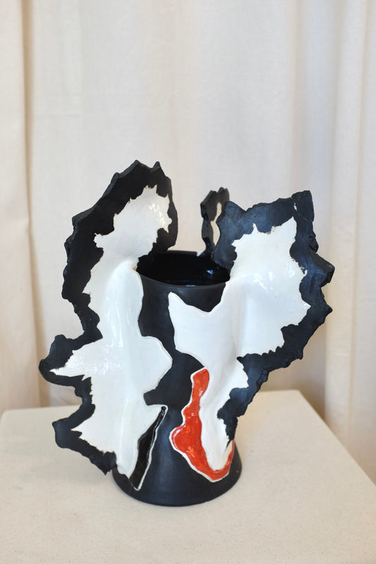Three-winged Abstract Ceramic Vase