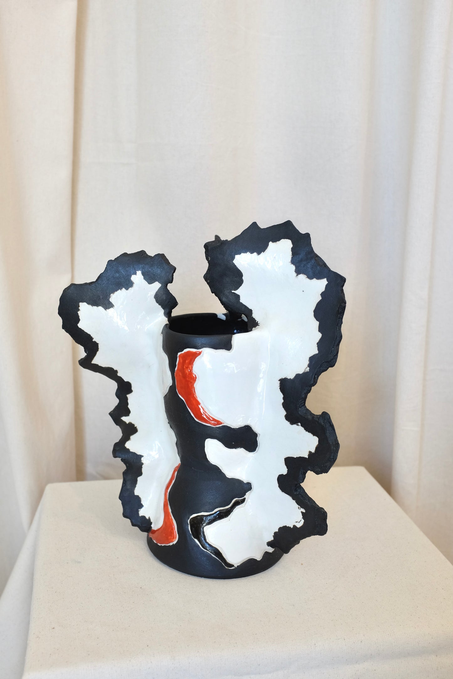 Three-winged Abstract Ceramic Vase