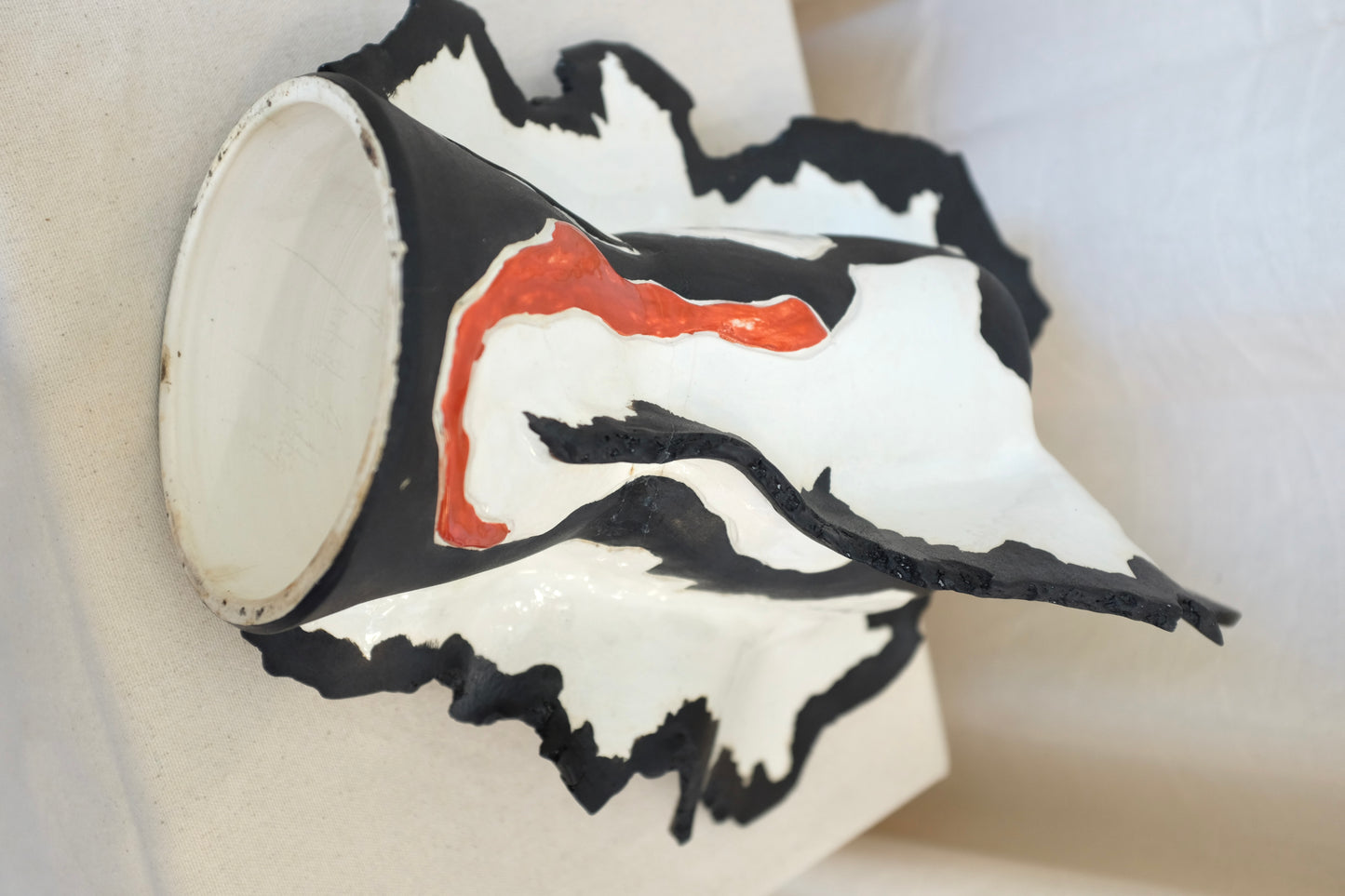 Three-winged Abstract Ceramic Vase