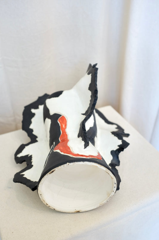 Three-winged Abstract Ceramic Vase