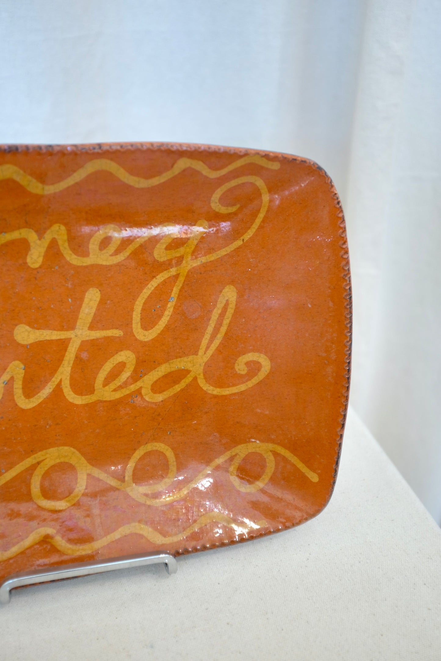 Money Wanted Redware Platter, Greg Shooner