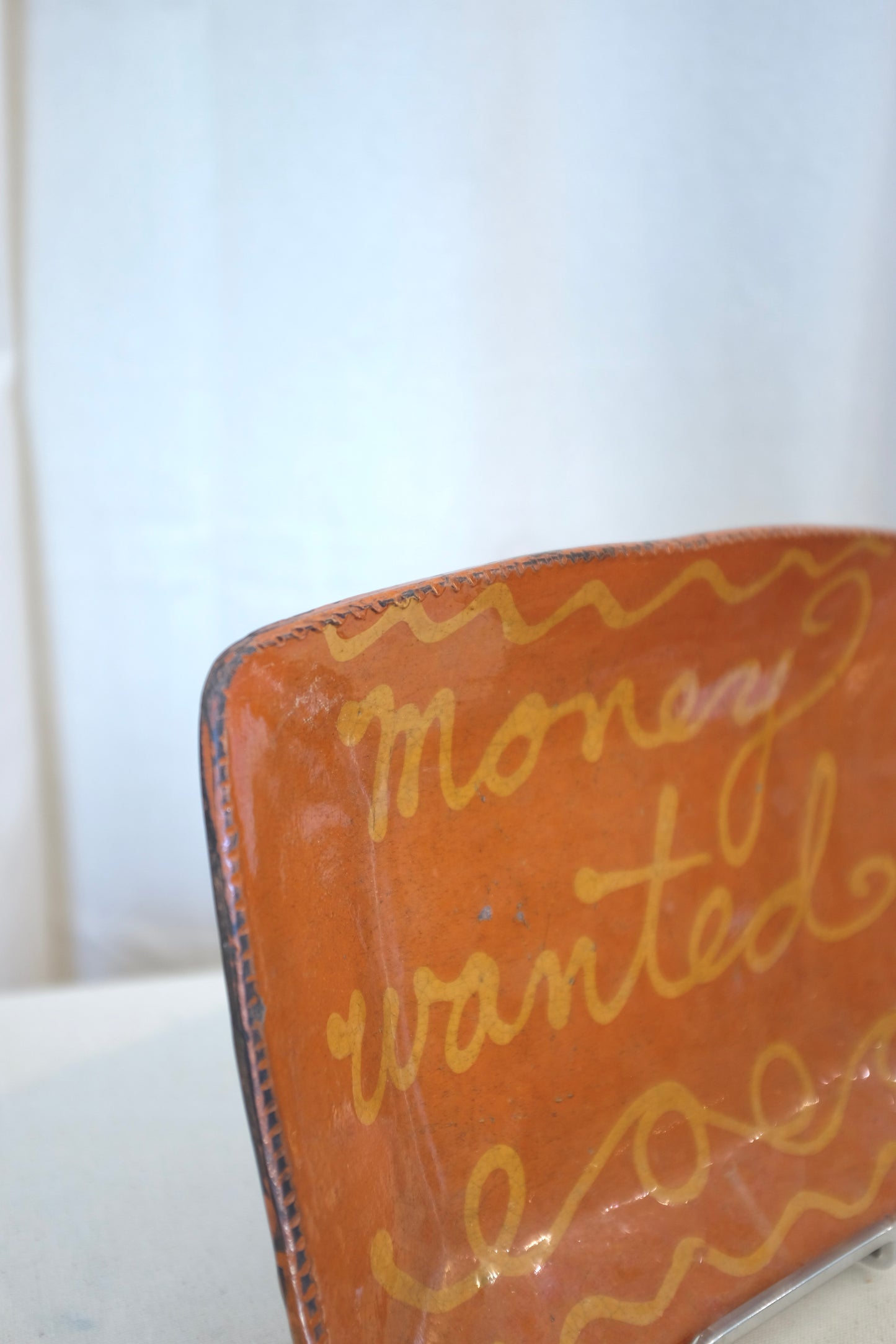 Money Wanted Redware Platter, Greg Shooner