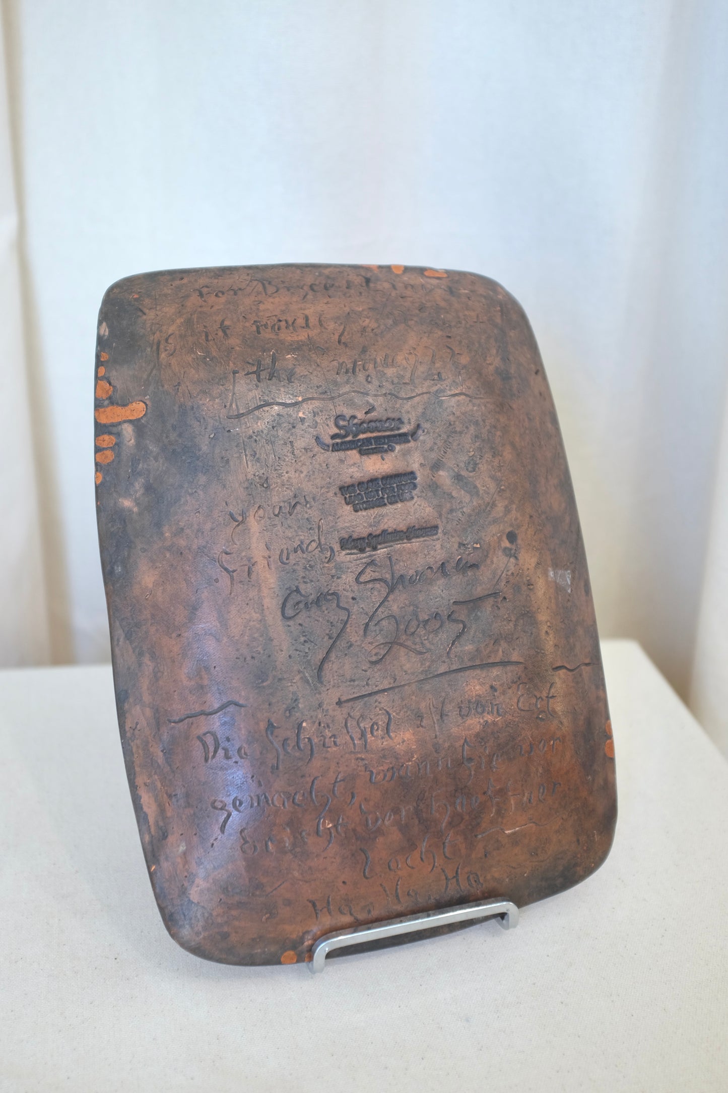 Money Wanted Redware Platter, Greg Shooner