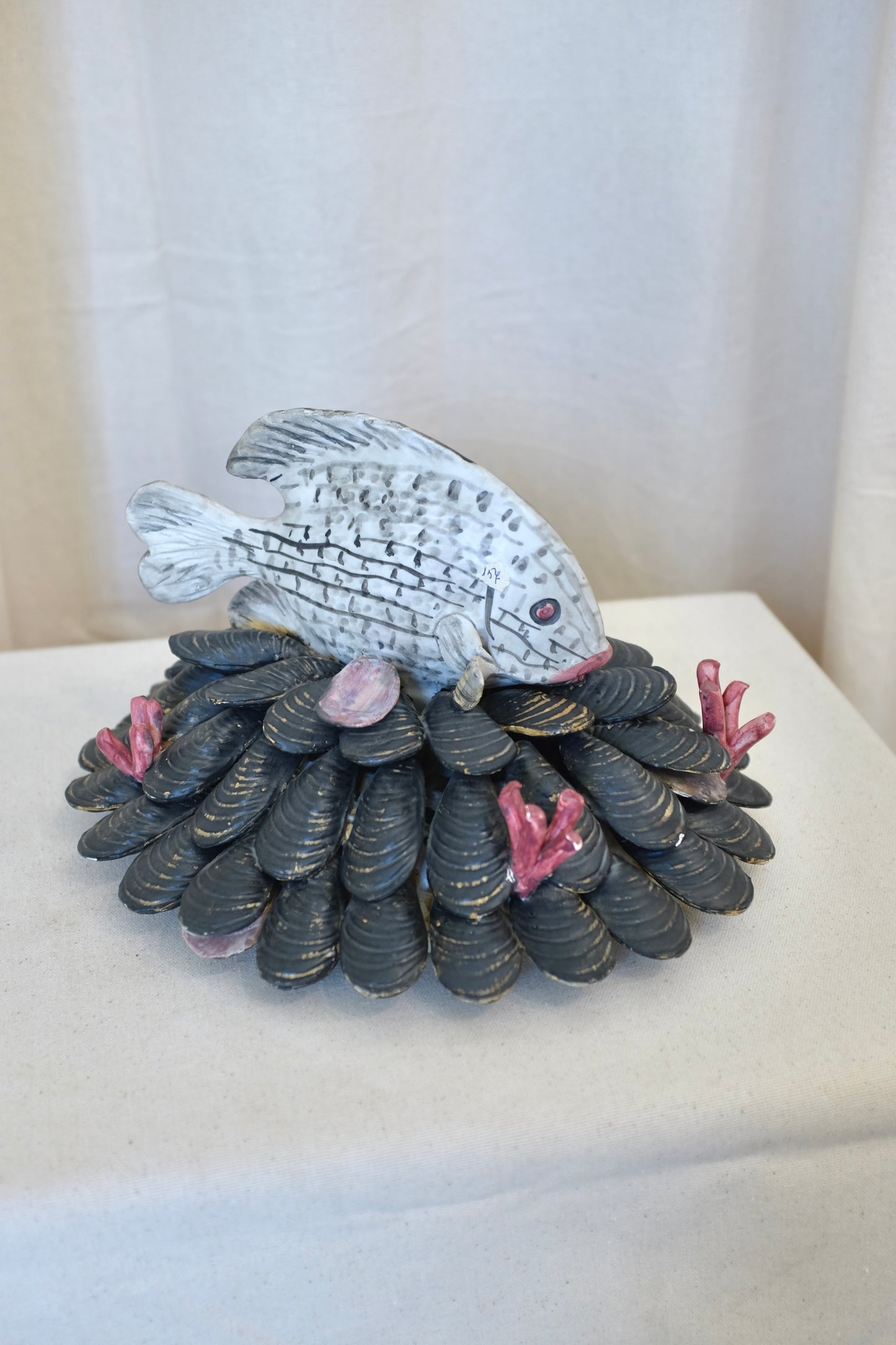 Ceramic Fish & Mussels Sculpture