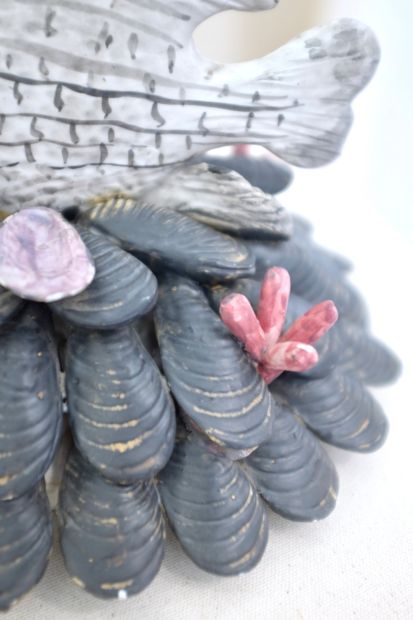 Ceramic Fish & Mussels Sculpture