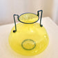 Yellow Murano Glass Vase with Dark Blue Handles