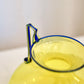 Yellow Murano Glass Vase with Dark Blue Handles